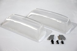2 Heckflügel mit Aluminium-Halter, unlackiert