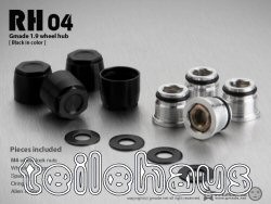 Aluminium Deko-Felgenmuttern "RH04", schwarz, 2-teilig