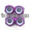 3 mm Aluminum Nylok Nuts, Purple