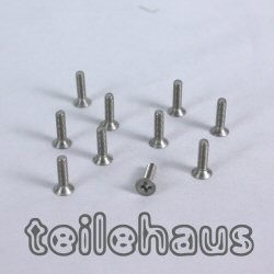 Titan-Senkkopfschraube mit Kreuzschlitz 3x10 mm Titan-Senkkopfschraube mit Kreuzschlitz 3x10 mm