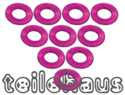 Aluminium-Unterlegscheiben 3x6x0,5 mm, pink Aluminium-Unterlegscheiben 3x6x0,5 mm, pink