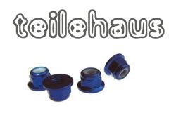 Aluminium-Stopmuttern mit Bund 3 mm, blau Aluminium-Stopmuttern mit Bund 3 mm, blau