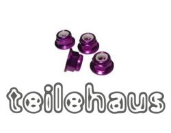 Aluminium-Stopmuttern mit Bund 5 mm, violett Aluminium-Stopmuttern mit Bund 5 mm, violett